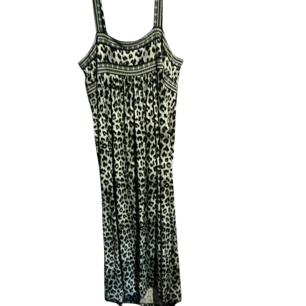 Apt 9 Black/Leopard Maxi Dress 2X Bust=24 Waist=26 Length-=50 Poly/Spandex - Picture 5 of 6
